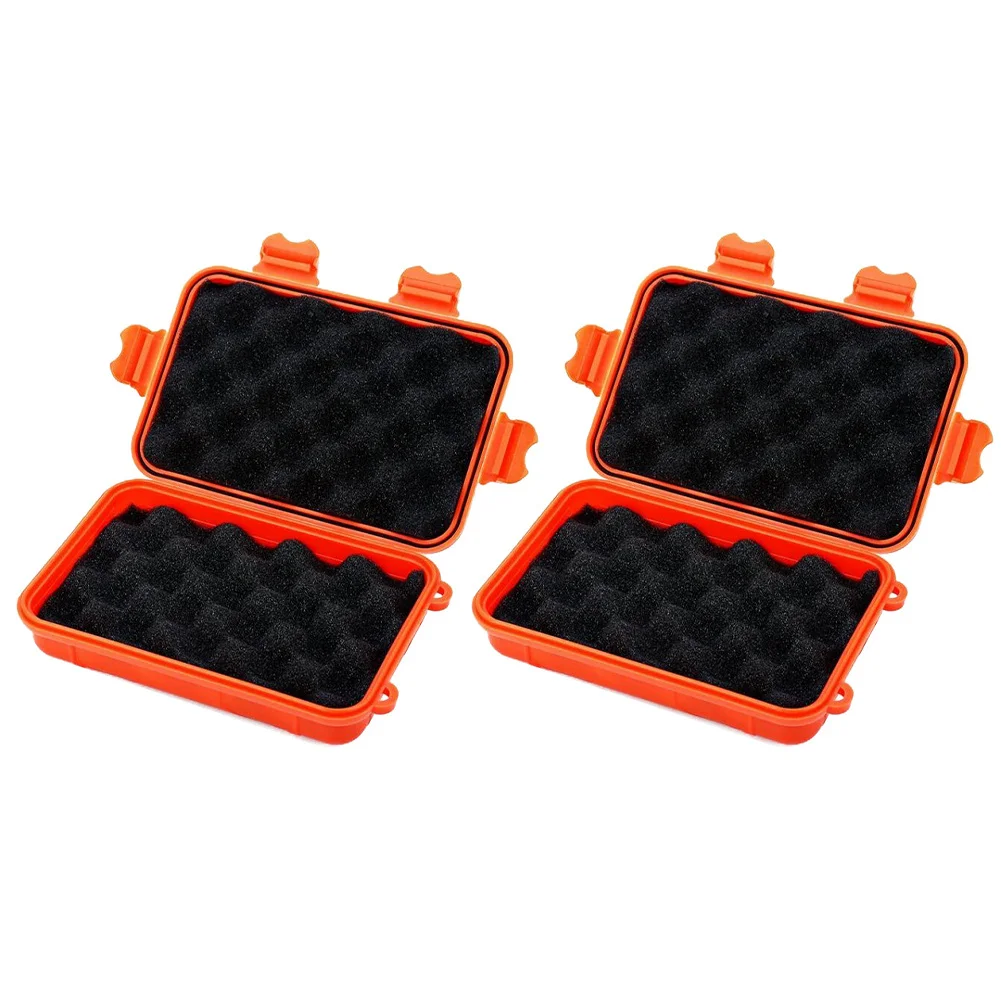 

2pcs Outdoor Survival Container Compact Durable High Standard Plastic Carrying Box For Wilderness Adventure Explorer Emergency