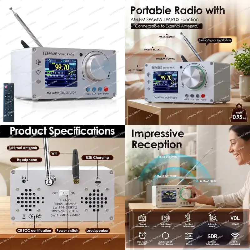 TEF6686 Full Band Digital Radio Receiver for High Sensitivity FM AM LW MW SW DSP Radio