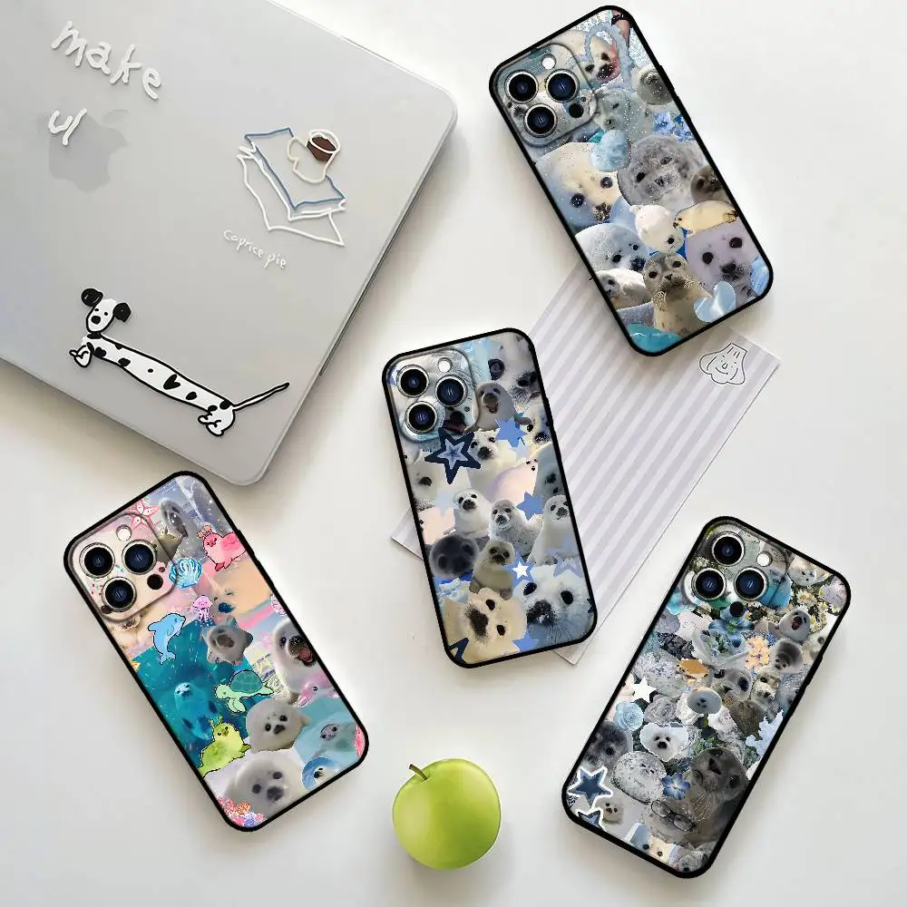 Seal Seals Collage Handyhülle für iPhone 17 16 15 11 12 13 14 Pro Max 16 Plus 12 Mini 15Pro MAX Cover