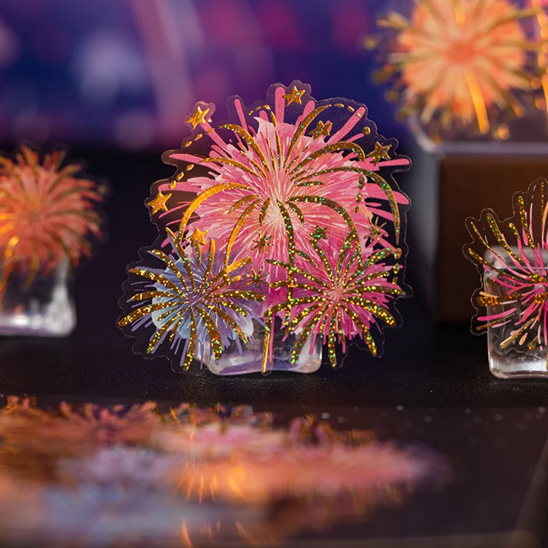 

Mr. Paper Warm Night Scene Stickers 8 sheets/pack Sweet Sky Brilliant lights Create Scenery Stickers Handbooks Holiday Gifts