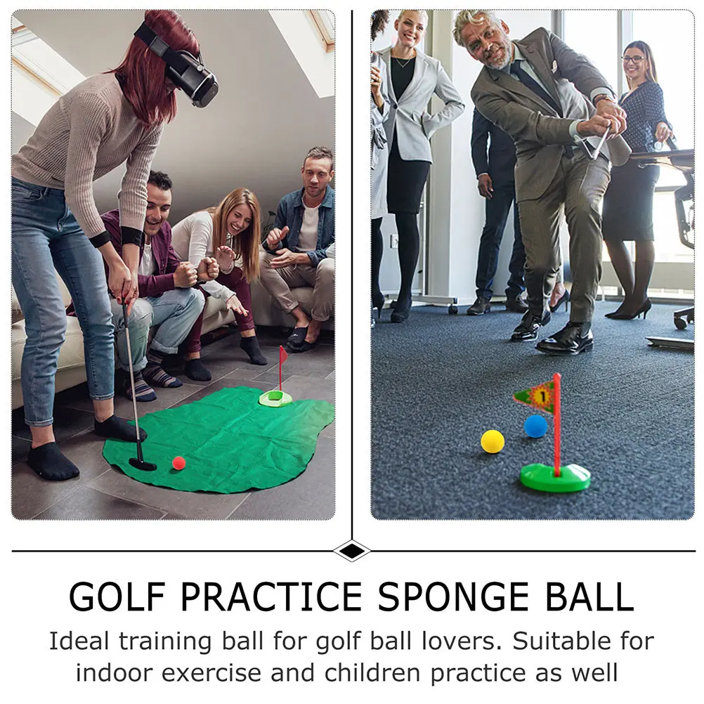 

10 шт. мягких мячей для гольфа, 6 см, из ЭВА-резины, легкие, безопасные, многоразовые, для тренировок в помещении и на улице