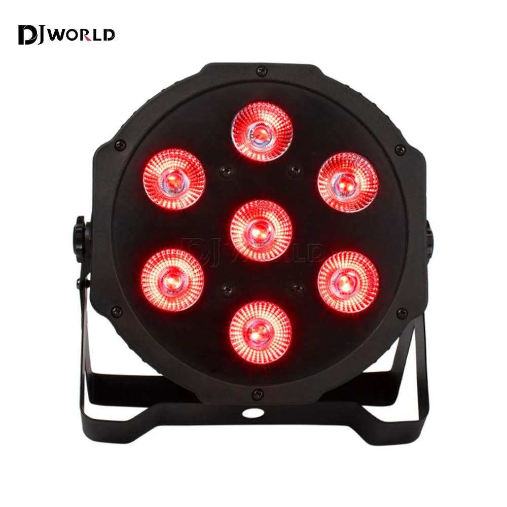 LED Flat Par Light 7x12W/7X18W RGBW/RGBWA UV Professional Effect Stage Lighting DMX controller Dj Disco Party Theater Light