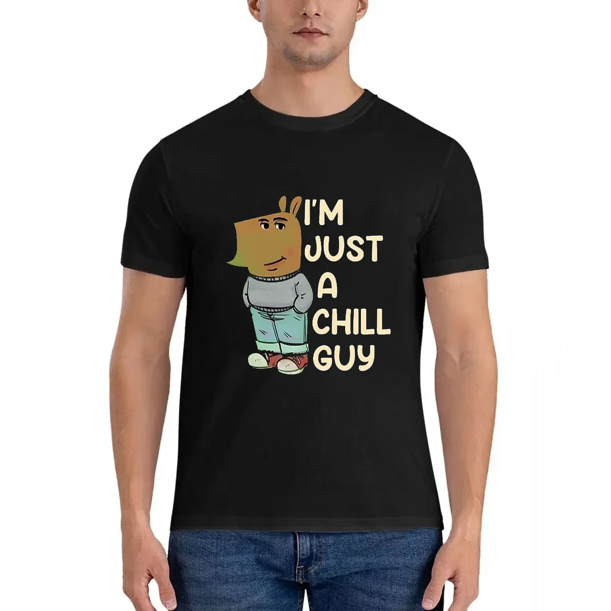 Gothic Graphic T Shirt Funny Anime I'm Just A Chill Guy Print Short Sleeve Boys Girls Oversized Casual Tops 100% Cotton Men Tees