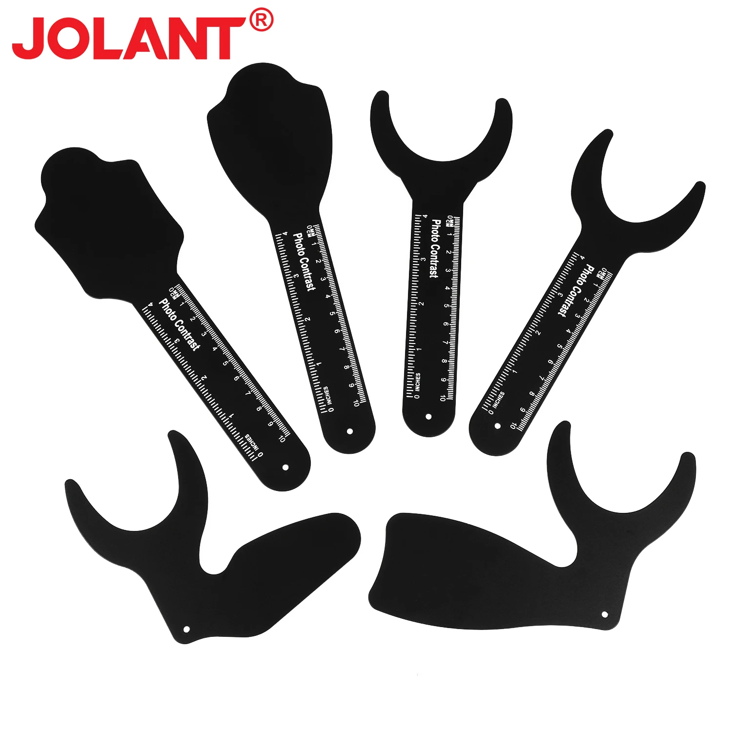 

6PCS JOLANT Dental Orthodontic Black Background Board Photo Image Contrast Board Oral Cheek Plate with Scale Mark Autoclav Tools