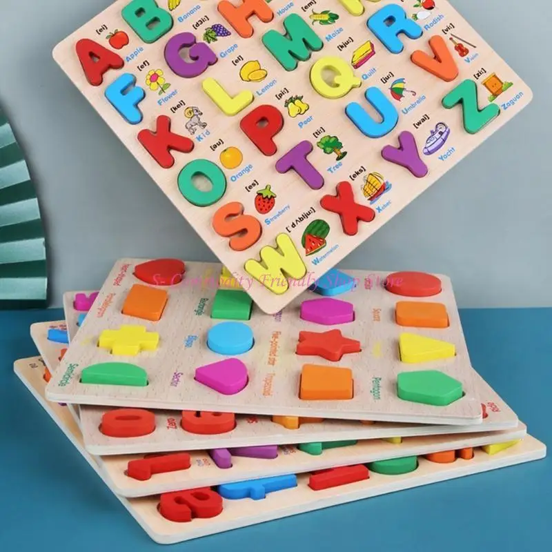 85AE 3D-Puzzle Learning Bận Rộn Bảng Bảng Chữ Cái/Số/Hình Dạng Phù Hợp Nhận Dạng Tangram cho Trung Tâm Hoạt Động Kích Thích Đồ