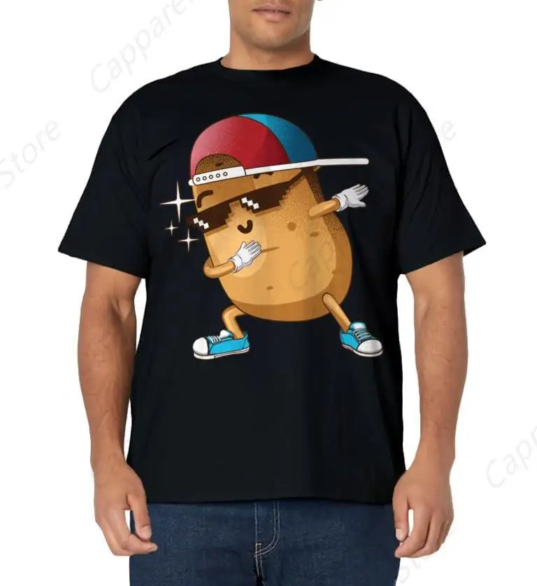 Funny Dabbing Potato Gift Cool Dancing Spuds Hip-hop Foodie T-Shirt