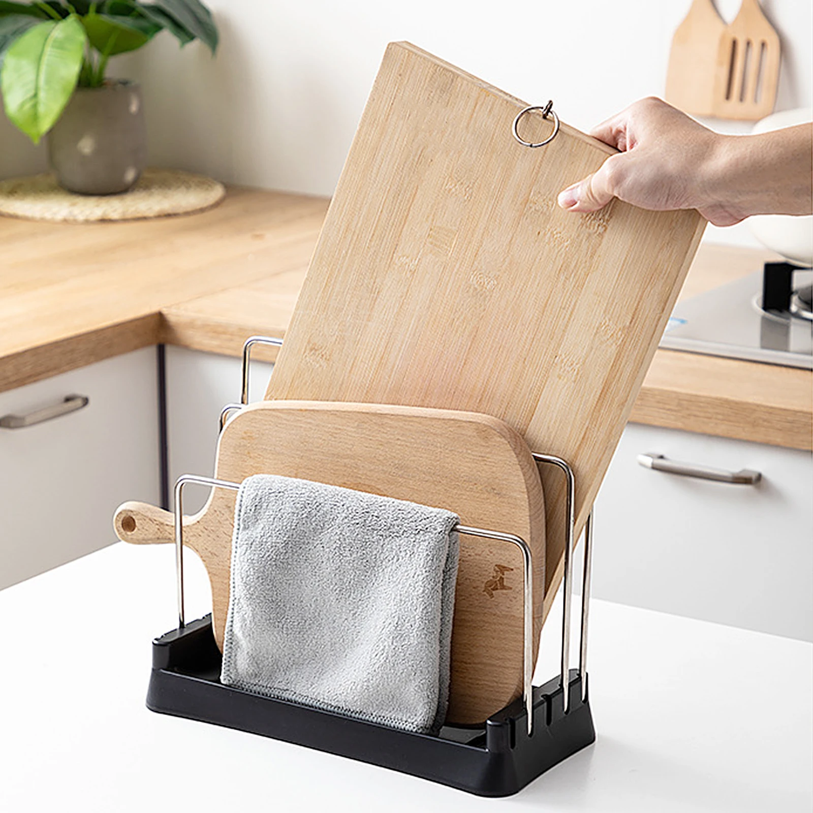 

Practical Kitchen Chopboard Holder Adjustable Design Cutter Rack Storage Metal Simple Kitchenware Holder Household ganizer