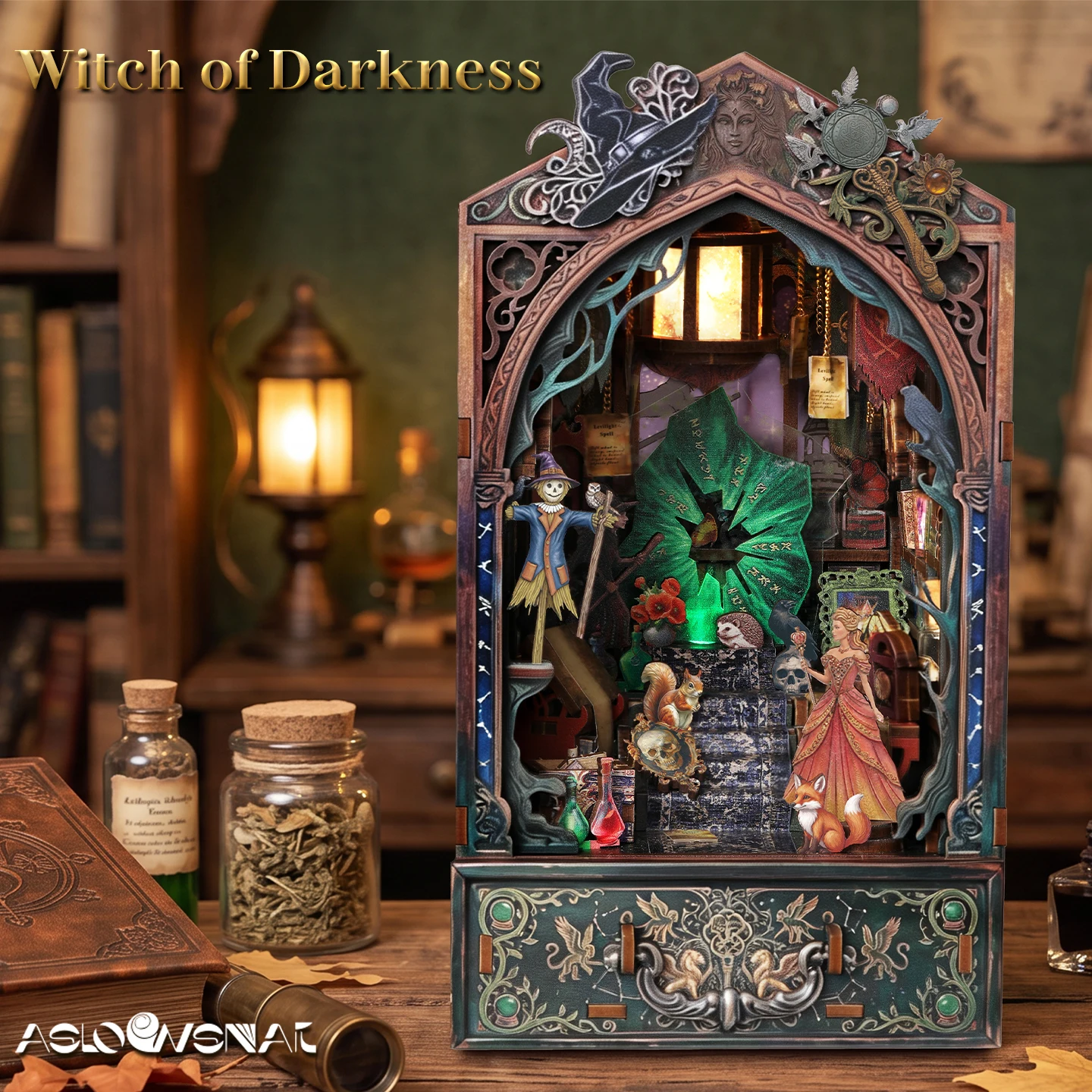 Book Nook Kit  3D Wooden Puzzle Magic Witch DIY Miniature Dollhouse Wicked Magic World Model Building Home Decoration Gifts
