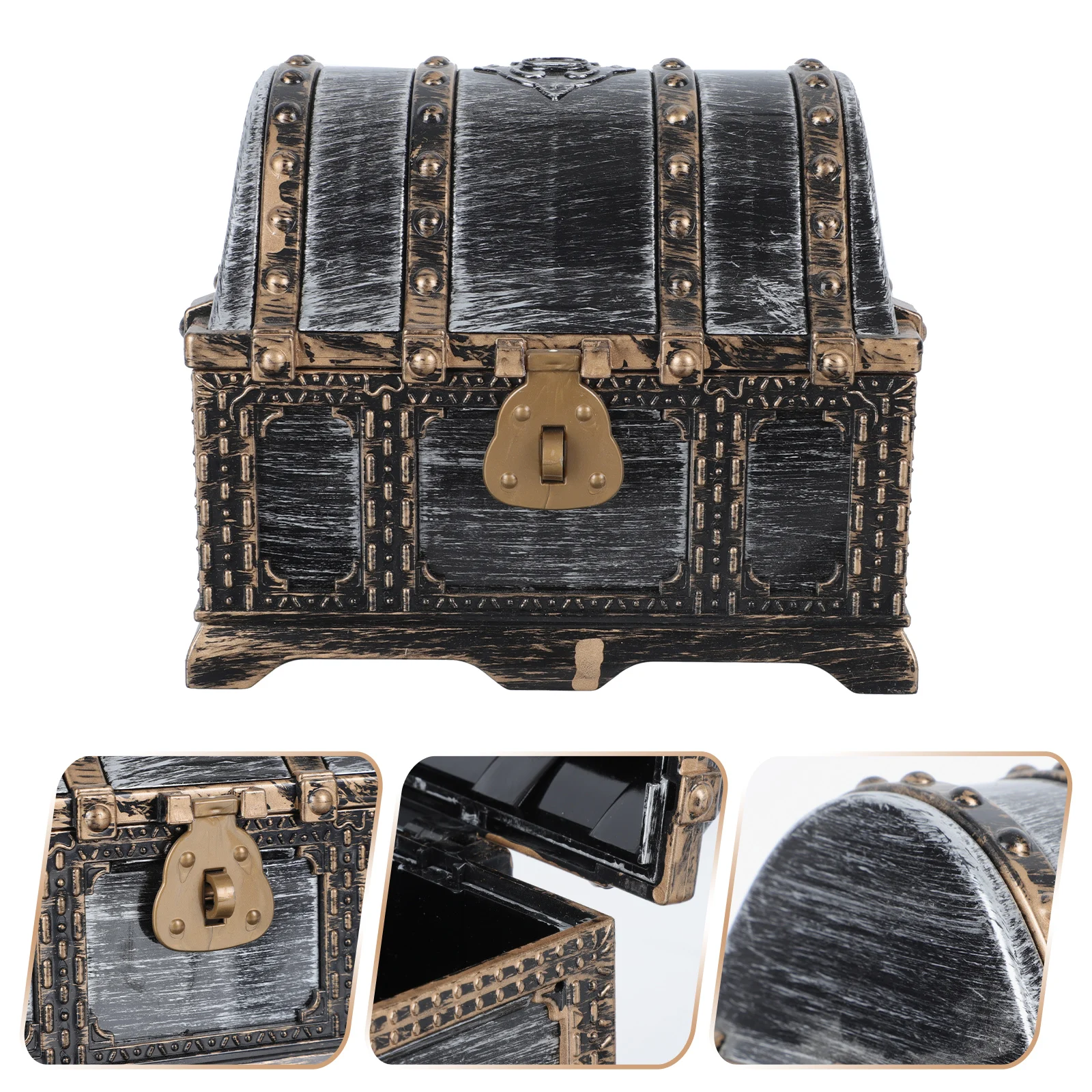 

1pc Treasure Chest For s Pirate Theme Party Reusable Plastic Storage Box Game Prop Halloween Keepsake Jewelry Candy Container