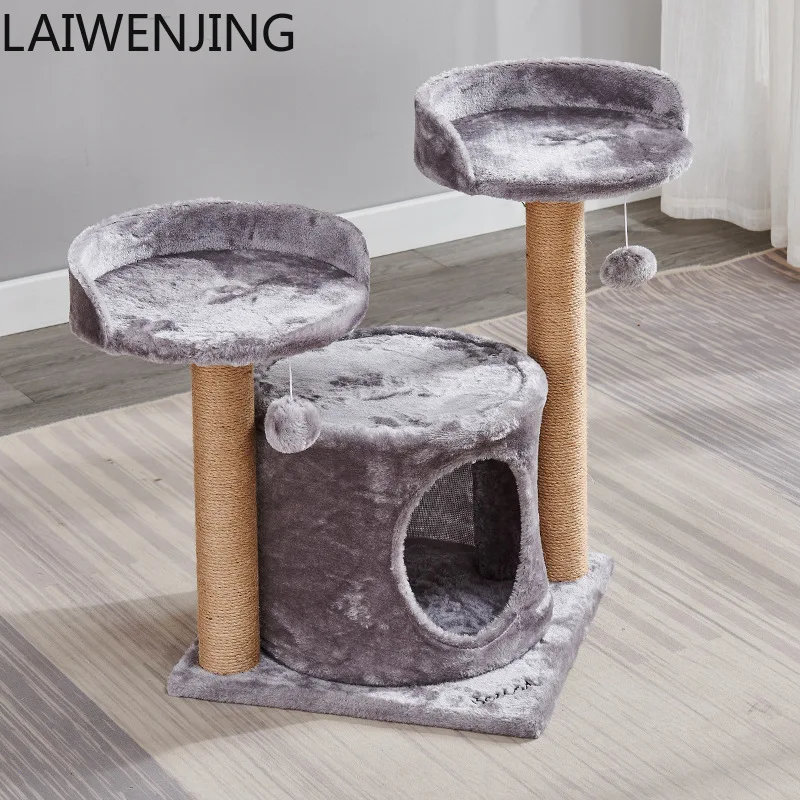 HLZ Cat Climbing Frame Nest Tree Integrated Cat Teasing Sisal Wear-resistant Non-shedding Cat Climbing Frame Supplies