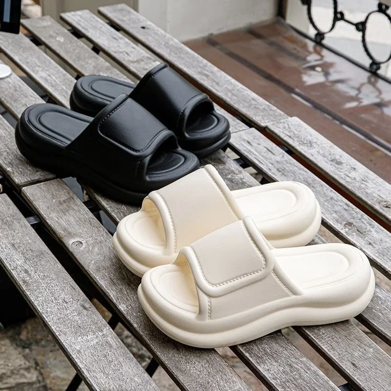 Solid Color Chunky Wave Platform Slippers Woman Summer 2026 Outdoor Anti Slip Beach Slides Ladies Height Increaseing Slippers image 5
