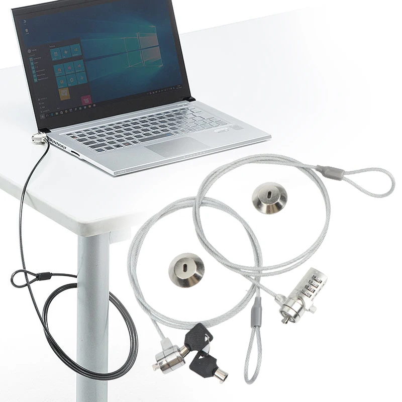 Laptop Computer Lock Password Lock Key Lock PC Anti-theft Lock USB Wedge-shaped Hole Tablet Universal Anti-theft Security Wire