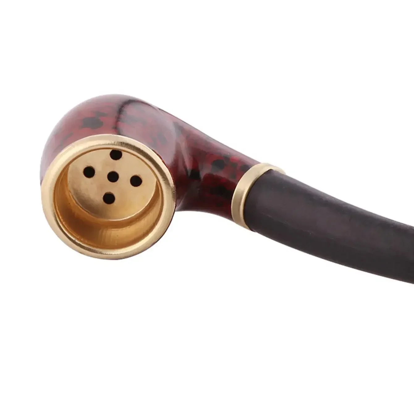1PC Mini Resin Hand Pipe Portable Bend Design Simple Novice Practice Smoking Accessory for Home Use