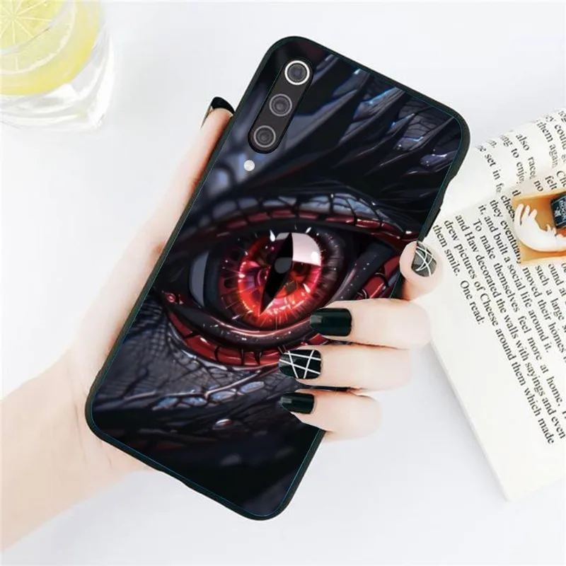 Capa de telefone inteligente Dragon Eye para Xiaomi, capa macia preta, Redmi Note 11, 10, 9T, 8, 7 Pro, 9, 9A, 9C, 8