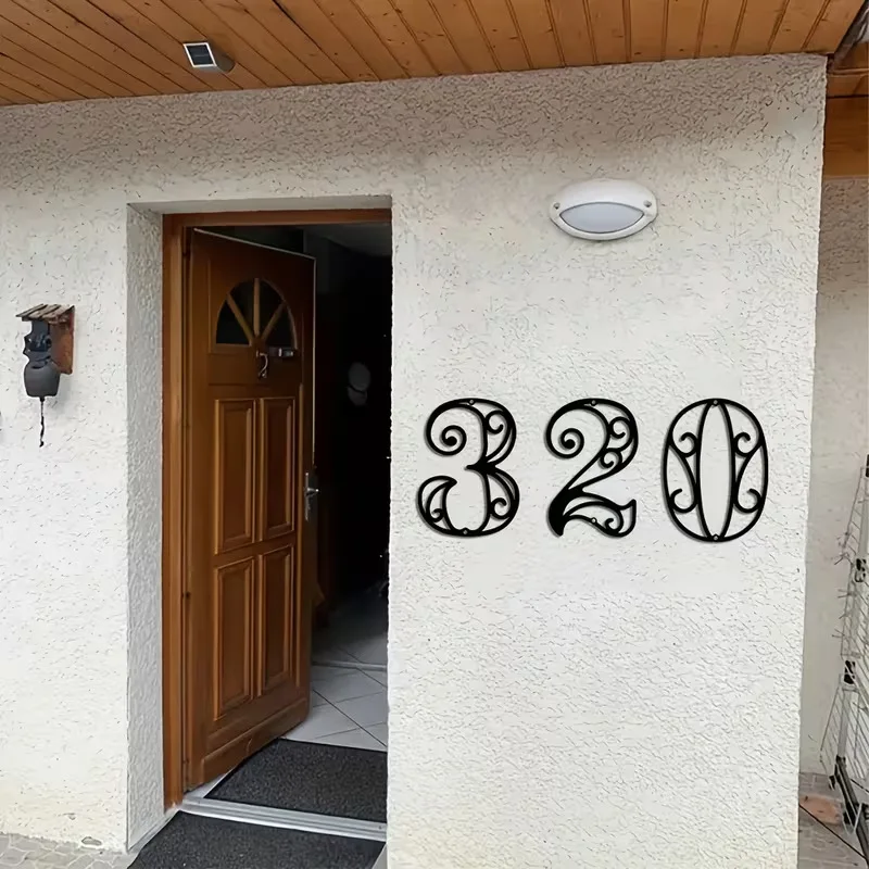 0-9 Creative Metal House Number Sign, Wall Mount Indoor Outdoor Address Plaque, Ideal Gift for New Home