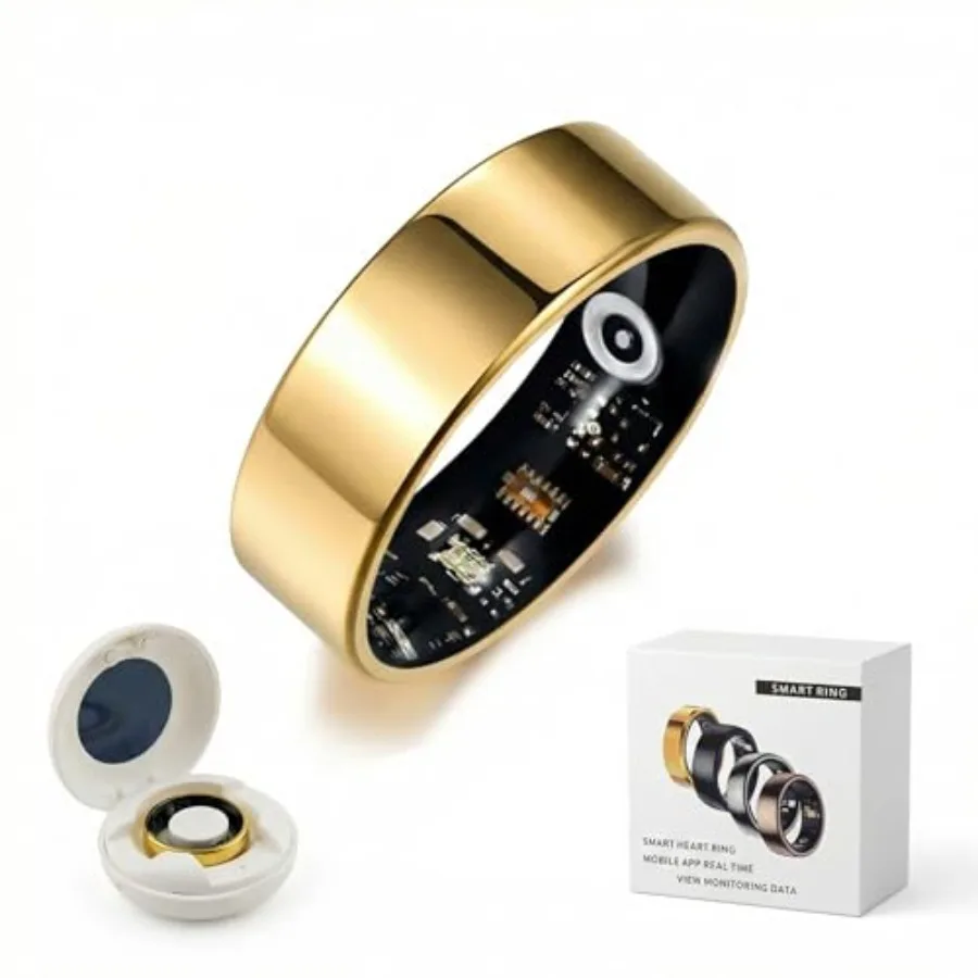 

Умное кольцо для женщин и мужчин: трекер здоровья и фитнеса с круглосуточным мониторингом пульса, уровня кислорода в крови и сна, водонепроницаемость IP68, удаленная камера