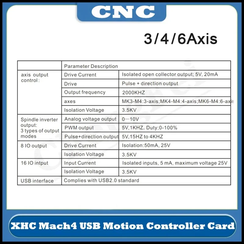 CNC xhc MACH4 USB breakout board 3 4 6 Axis USB motion control card 2000kHz support Windows7/10 for CNC enrgaver lathe machine