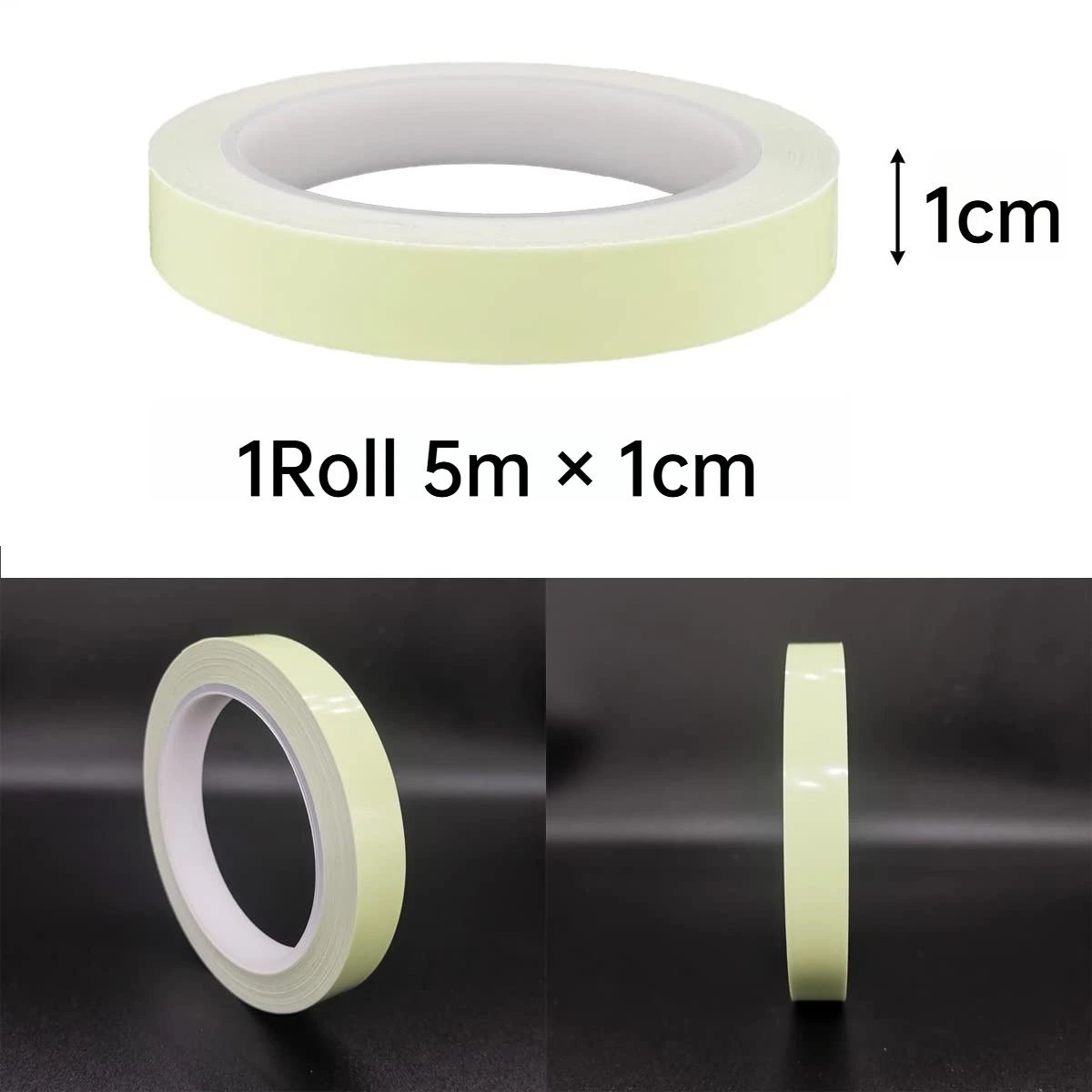 500cm Glow in The Dark Tape, Waterproof Luminous Tape, Self-Adhesive Fluorescent Tape for Home Decor, Stairs, Walls, Warning