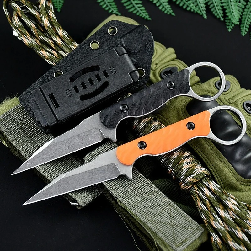 

Practical Camping Hiking Adventure Self-defense Knife Tactical Jungle Adventure Fixed Blade with Kydex Sheath EDC Outdoor Tool