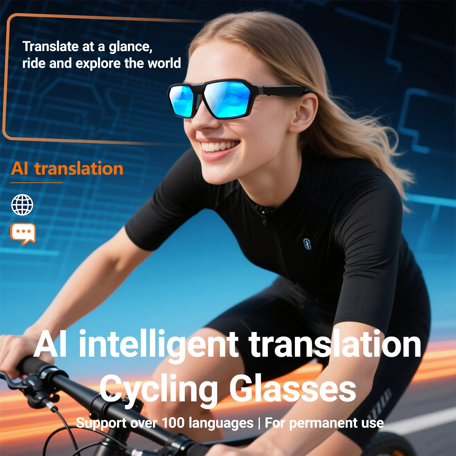 Cool Cycling Smart Sunglasses MultiColor Protective Glasses Outdoor Sports Ai Eyeglasses UV400 Cycling Smart Cycling Ski Goggles