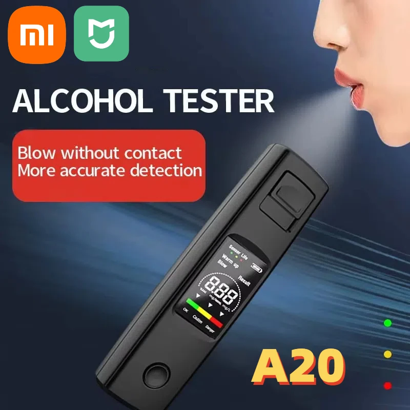 

Эффективный детектор алкоголя Xiaomi, портативный профессиональный высокочувствительный зарядный алкотестер типа c, инструмент для самостоятельного вождения автомобиля