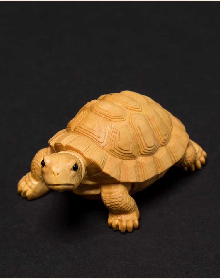 

Money Lucky Turtle Sculpture Chinese Boxwood Carving Miniature Creative Solid Wood Home Decoration Carving