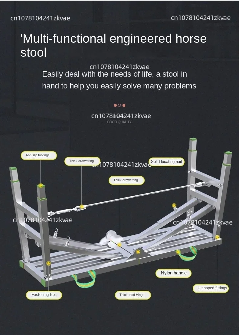 Folding horse stool scaffolding elevator decoration engineering ladder blow be bored with child stirrup, thickening shelves - Image 5