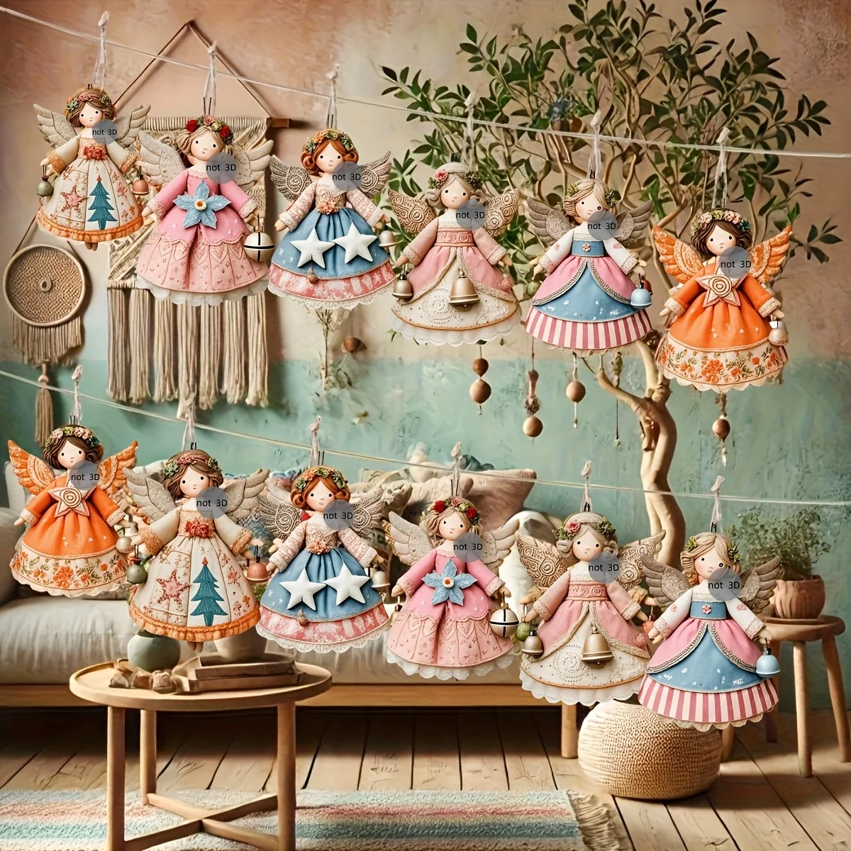 6/12 قطعة زينة خشبية مسطحة ثنا - مراجعة Vintage Collectible Dolls وسعره