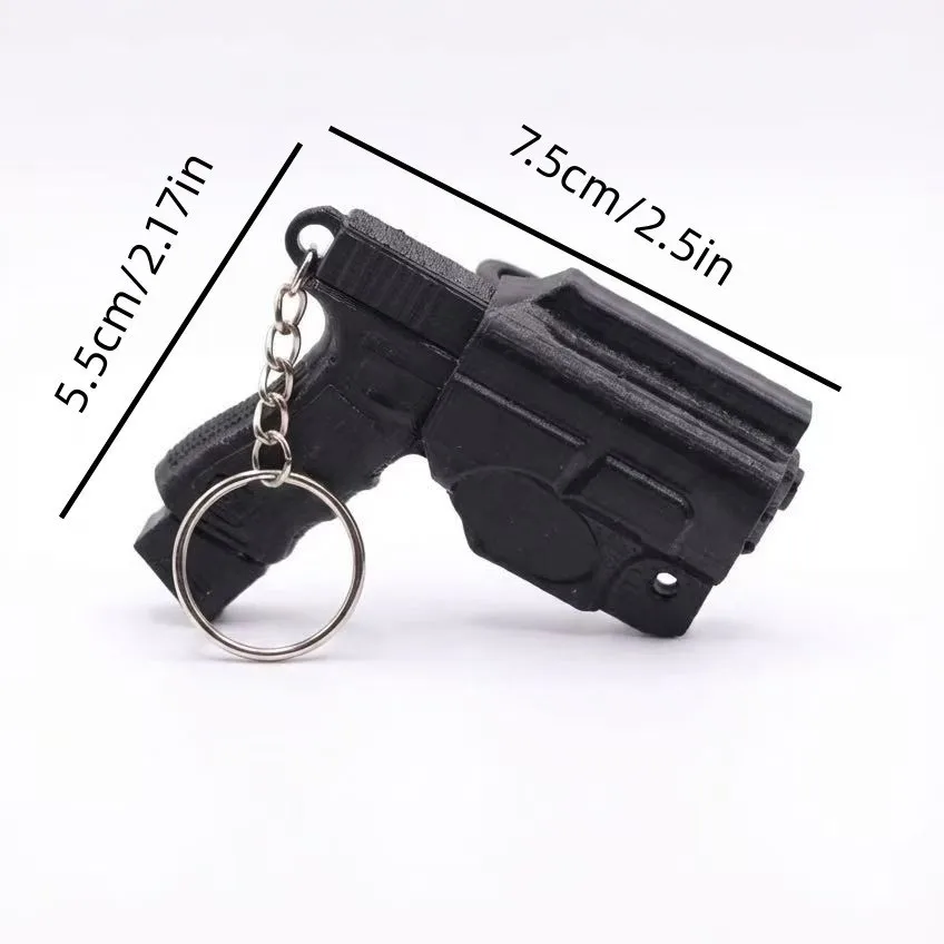 Simulierte Pistolenförmige Taktische Schlüsselanhänger Kreative Dekompressions-Accessoires Anhänger für Schlüssel Tasche Dekoration Männer Geschenk – Detail 3
