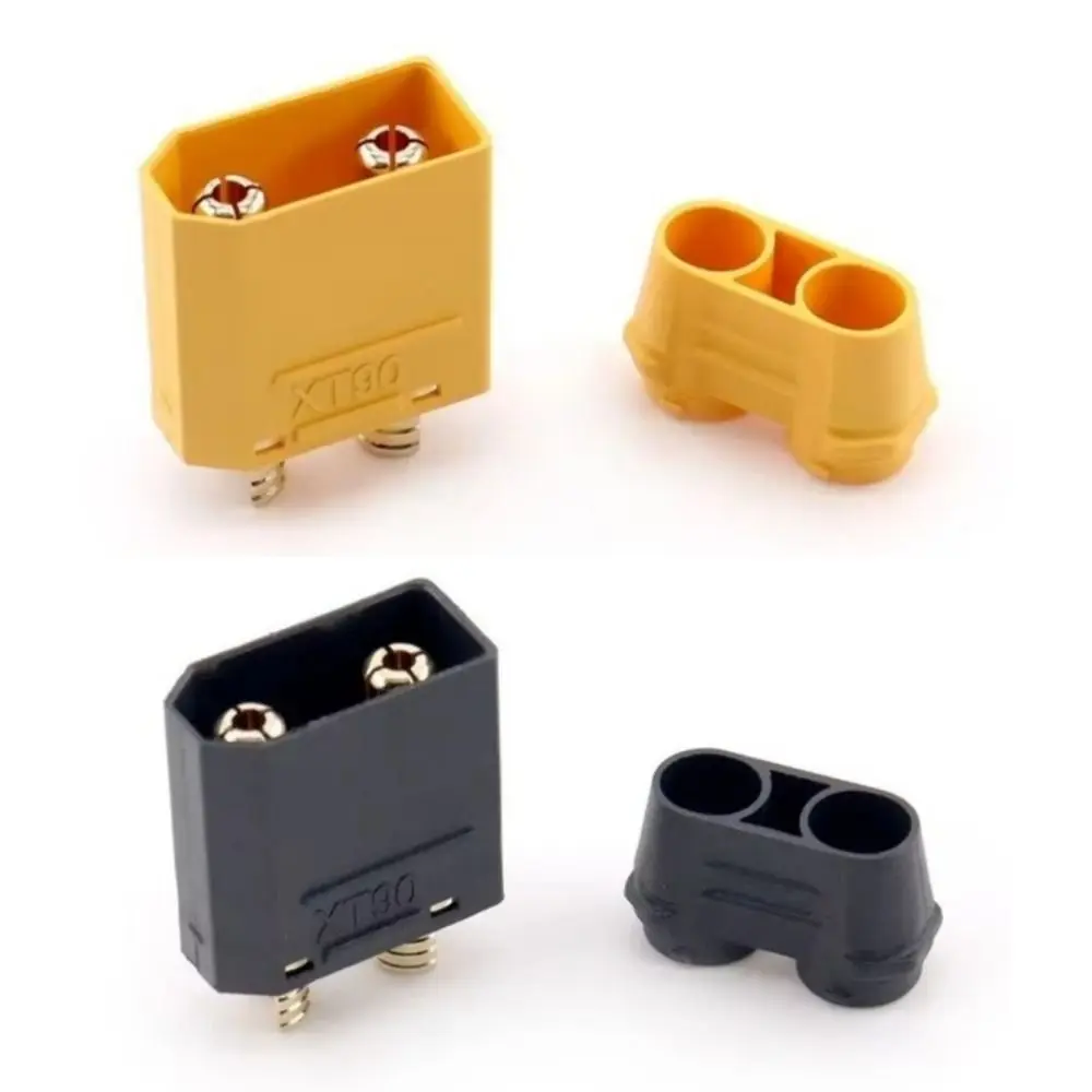 2pcs Amass Lithium Battery Charging Connector Black Yellow East to Use XT90NE Female Head Gold-plated Copper XT90 Terminal Male