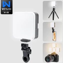 WEYLLAN Led Light for Camera and Tripod Mini Portable Light Selfie Rechargeable Video Lighting Cold Shoe Adjusted 3 Light Modes