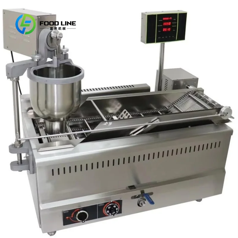 Customized High Quality Fully Automatic Donut Machine Mini Puff Snack Ball Mochi Box Double Row Donut Making Machine