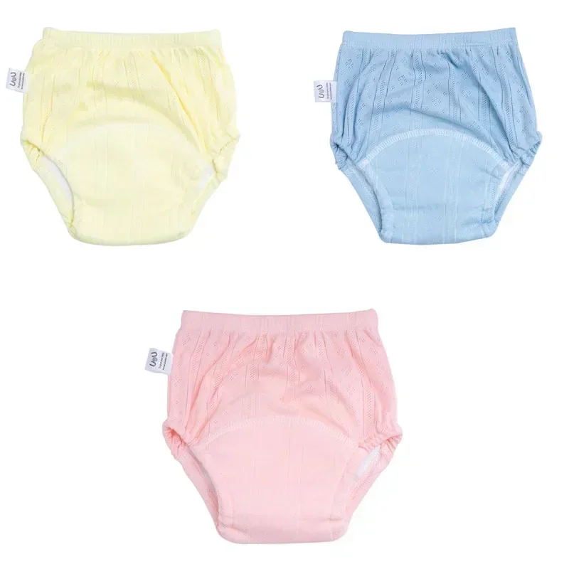 Paquete de 3 Pantalones de Entrenamiento para Bebés Recién Nacidos en Colores Pastel, Pantalones Cortos de Verano Lavables para Bebés, Pañales de Tela Reutilizables para Niños y Niñas, Braguitas para Bebés