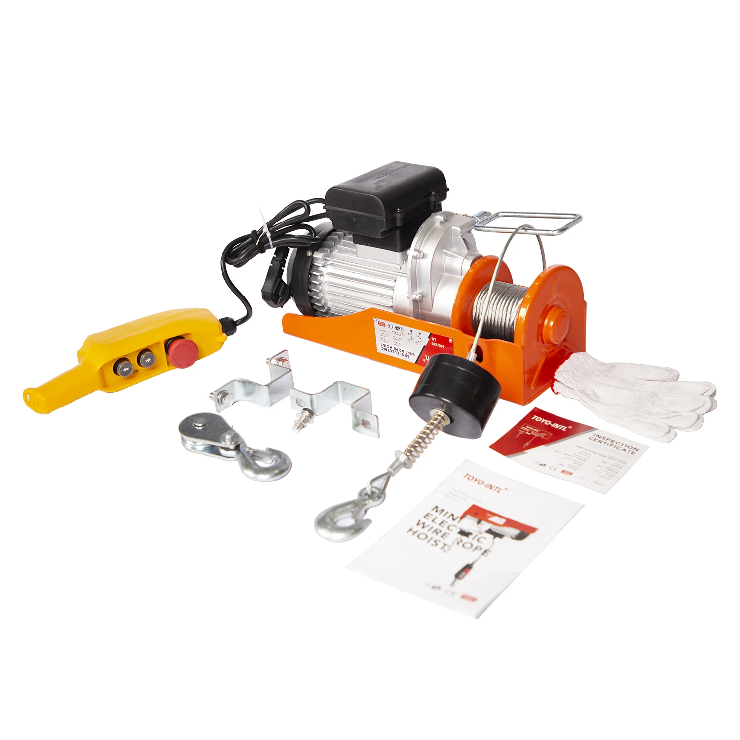 

TOYO-INTL 100KG 200KG 220/230V 50hz PA Electric Hoist Mini Industrial Platform Chain Electric Wire Rope Hoist