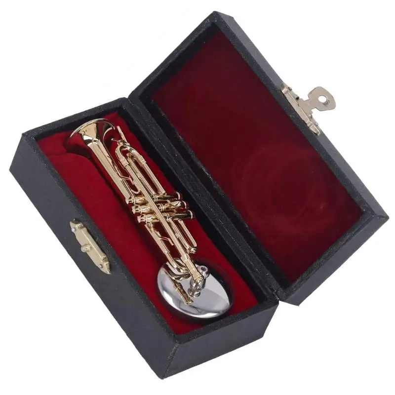 652F Elegant Small Saxophone Brass Replicas Gold Accents Display Stand Handcrafted Decoration For Music Themed Spaces
