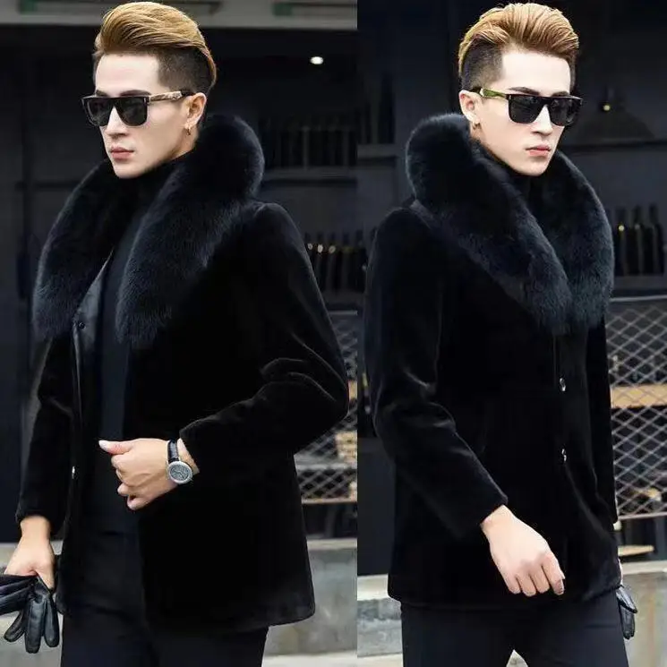 2024 Winter Warm Coats Men Clothing Down Long Waterproof Jackets Faux Fox Fur Coat for Man   Puffer   Z18