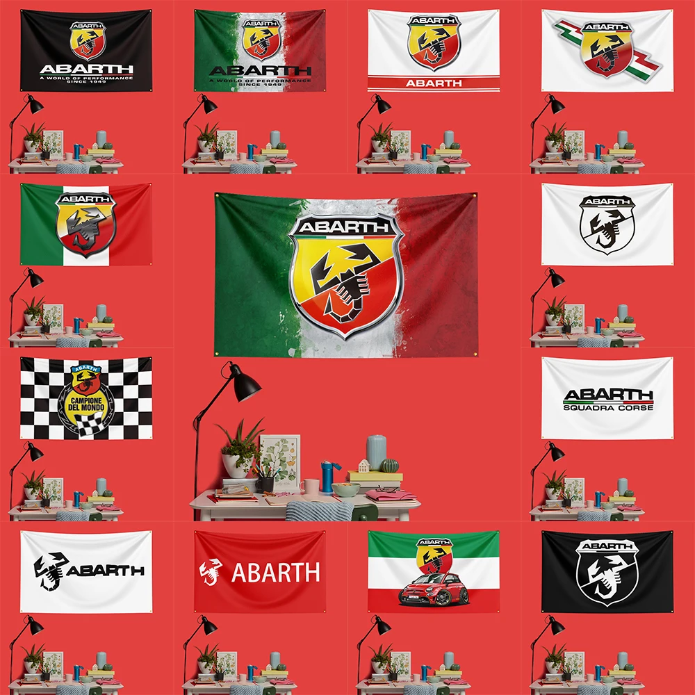 

A-barth Car Racing Flag 3x5 FT 90x150cm Polyester Decorative Banner Tapestry For Garage Wall Decor