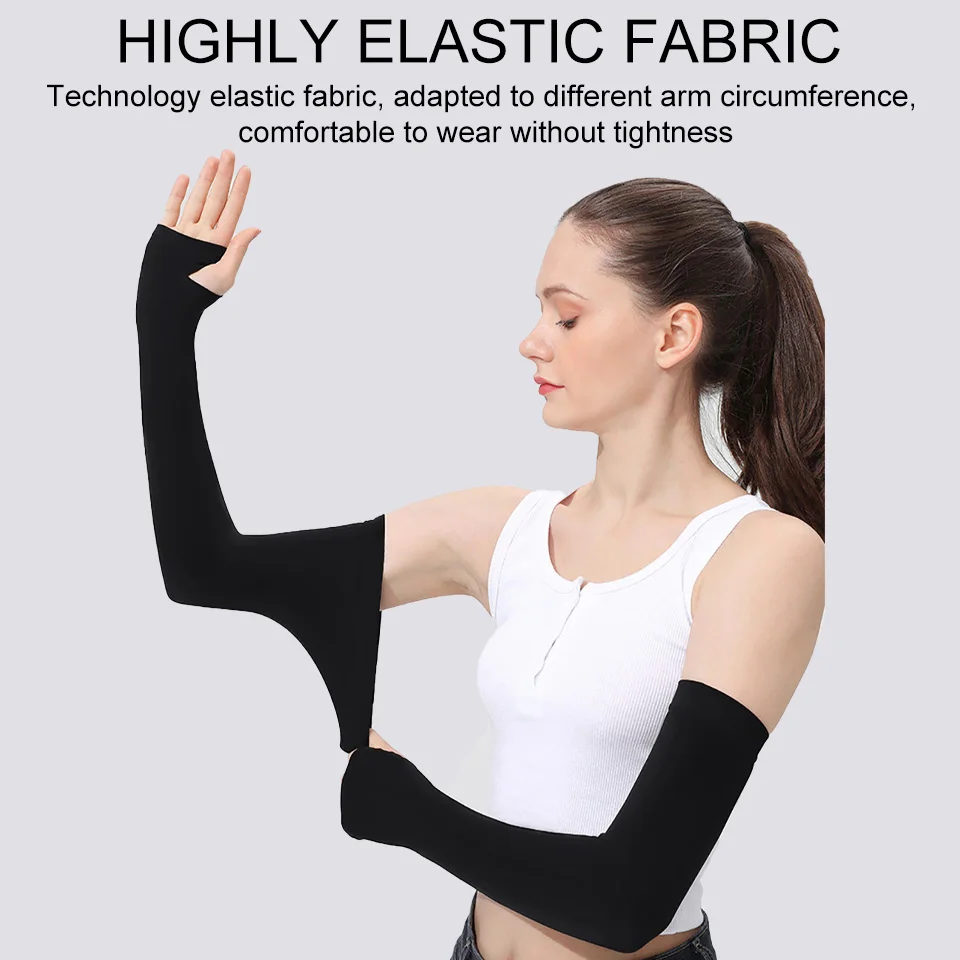 NOFOXO Ice Sleeves Arm Guard Sleeve Warmer Riding Sports Sleeves Sun UV Protection Hand Cover Support Fishing Cycling Unisex