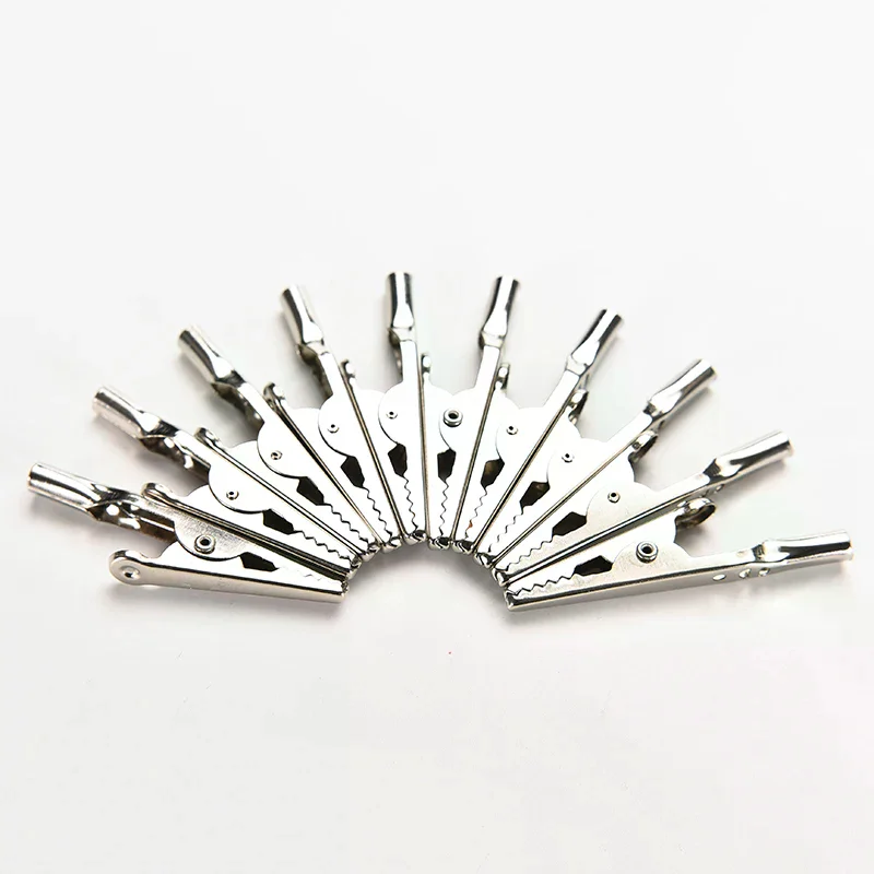 10x Cable Lead Screw Probe Fixing Stainless Steel Alligator Crocodile Test Clips