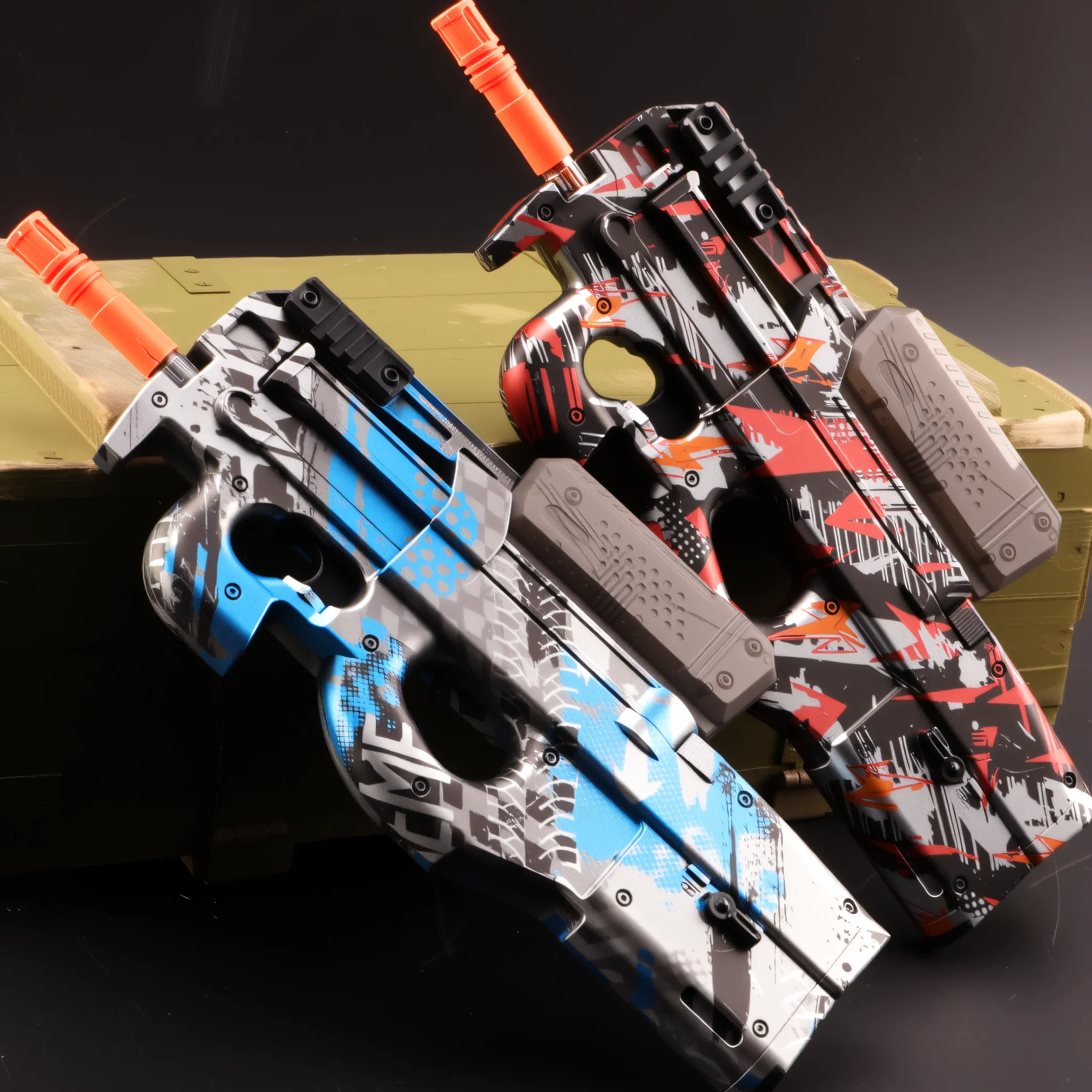 Conjunto de blaster de bola de gel P90 – brinquedo de combate ao ar livre recarregável para adolescentes de 14 anos, presente perfeito para meninos e meninas (contas de gel não incluídas)