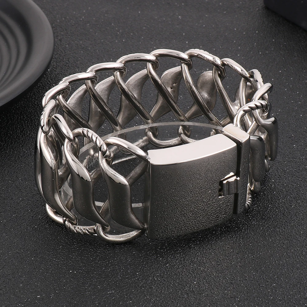 High Quality Stainless Steel Link & Chain Men's Bracelets Vintage Fashion Domineering Creative Big Size Design Jewelry Wholesale