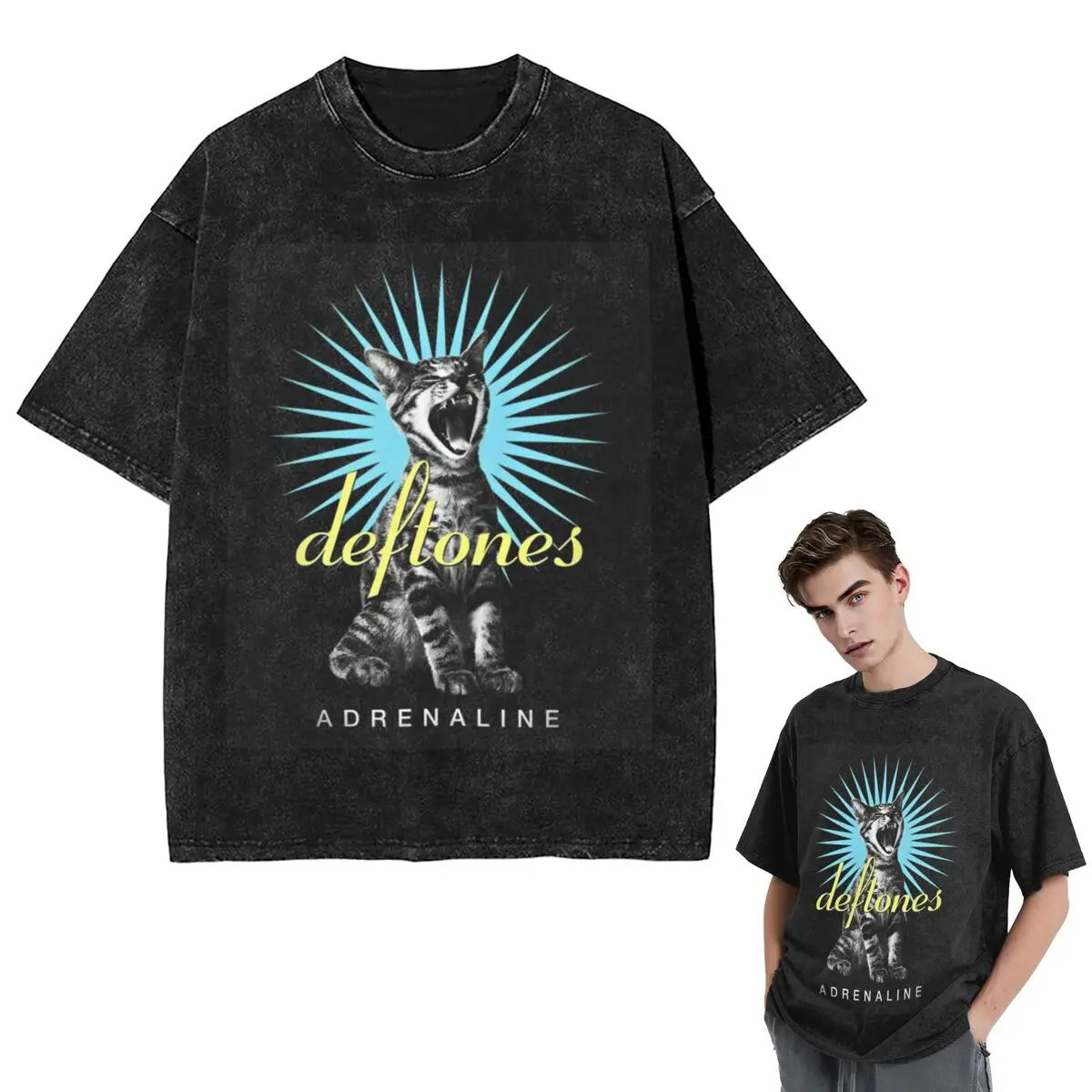 

Уличная одежда Футболки Deftones Metal Band White Pony Album Washed Футболка с коротким рукавом Хип-хоп Футболка Топы Футболки для мужчин и женщин