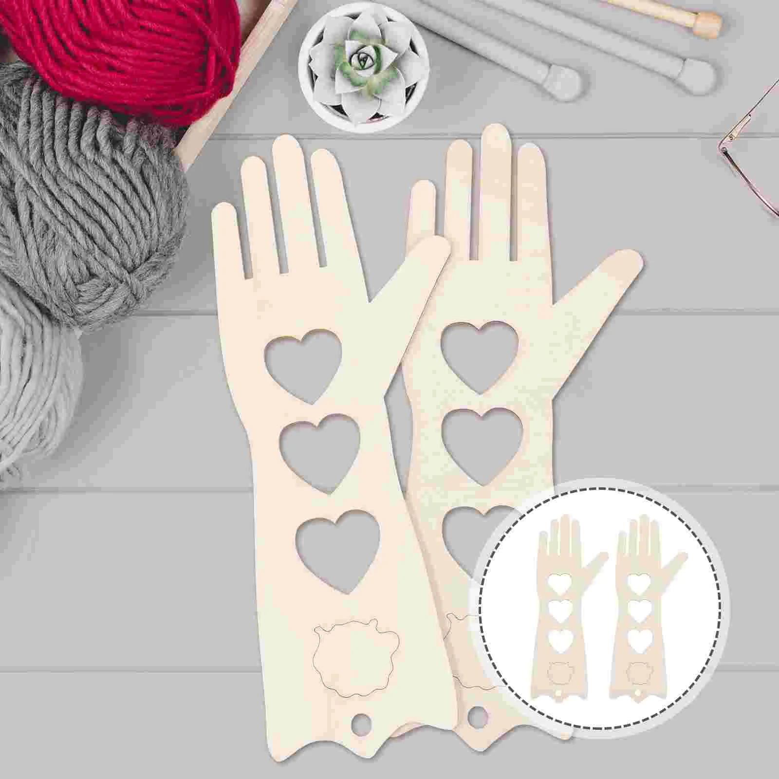 

2 Pcs Wooden Glove Knitting Tool DIY Blocker Shapes Silicone Mold Goalkeeper Gloves Mitten Dryer Rack Mittens