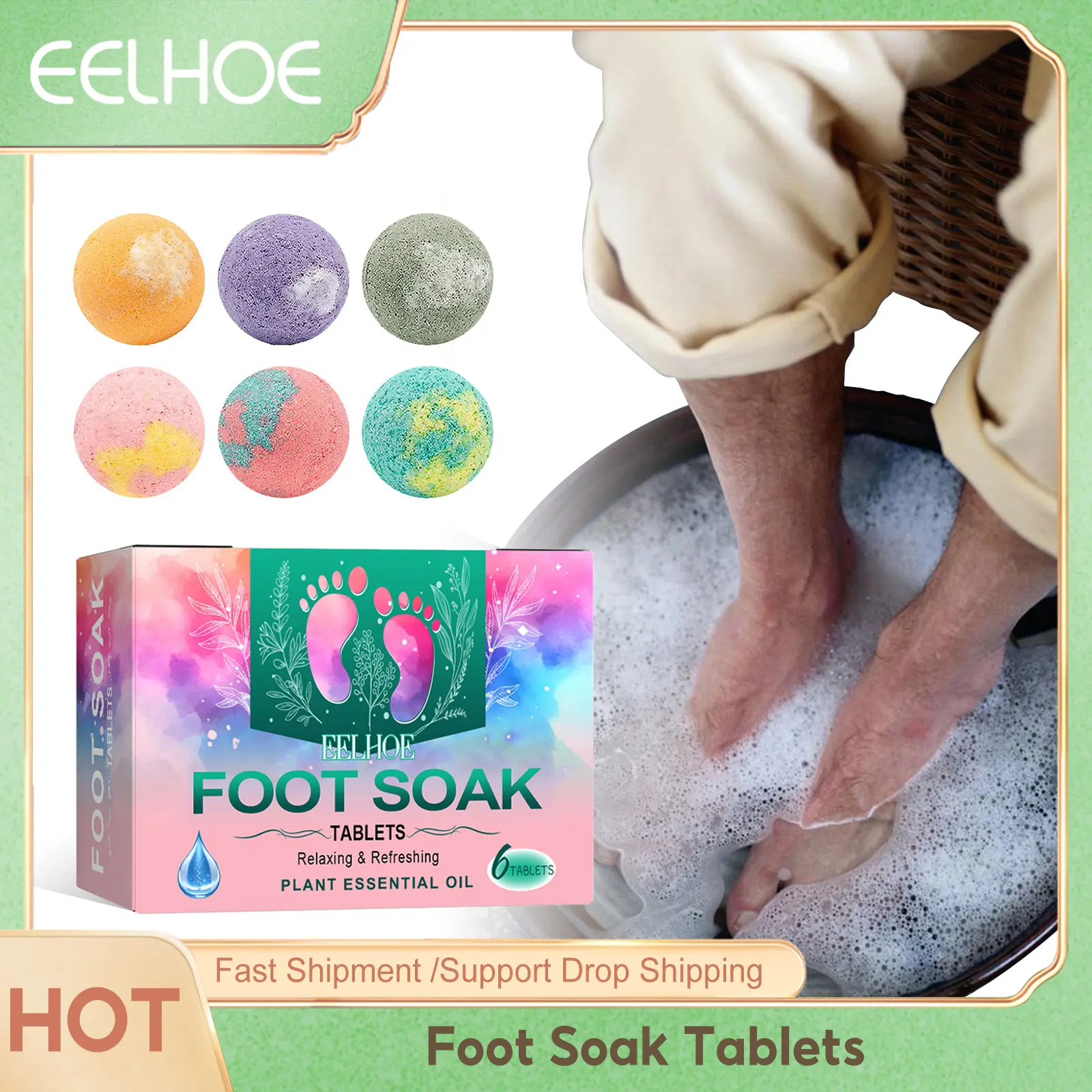 

Foot Soak Tablets Improve Sleep Quality Relieve Fatigue Stress Eliminate Odor Moisturizing Softening Skin Anti Dryness Foot Spa