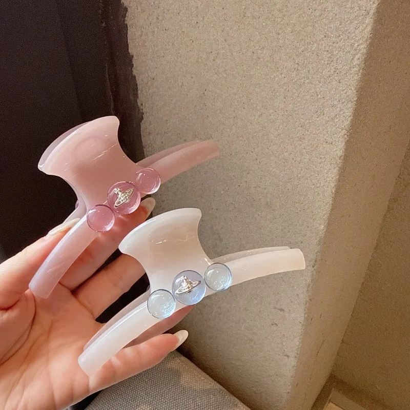 

Summer Cream Jelly Transparent Planet Hair Clip Ins Style Minimalist Fresh Hair Accessories shark clip for the back of the head