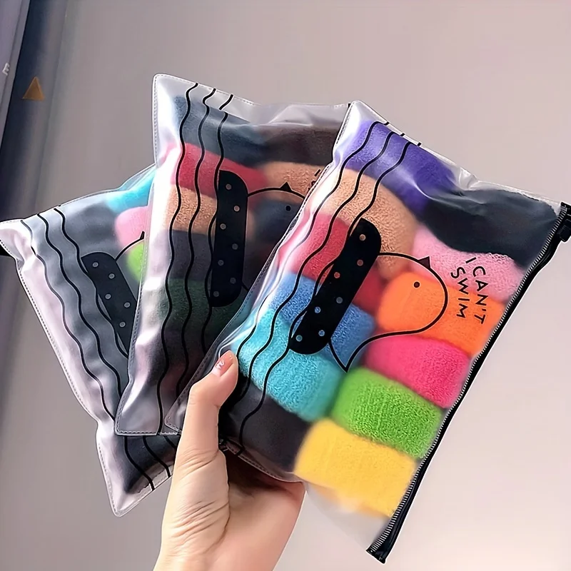 

12pcs Large Stretch Thick Hair Ties For All Hair Types Seamless Terry Cloth Elastics Ponytail Holders Hair Accessories No Damage