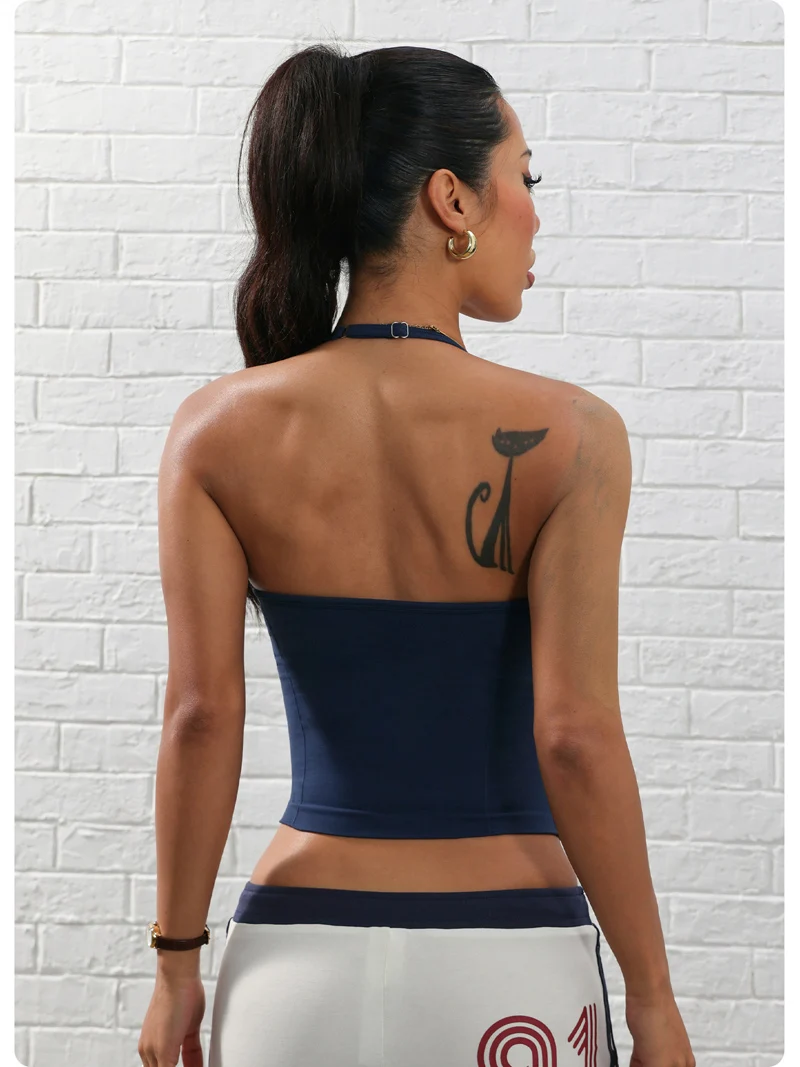 Verstellbares Träger-Gymnastik-Top, rückenfrei, Fitnessstudio-Kleidung, Damen, Scrunch-BH, abnehmbare Körbchen, Yoga-Tank, Workout-Outfits, Tops, Sportweste – Detail 24