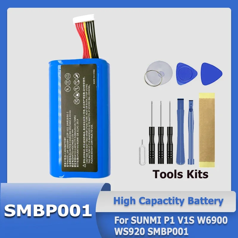 High Quality 3.6V 5200mAh SMBP001 Replace Battery For Sunmi P1 V1S W6900 WS920 SMBP001 + Gift Tools