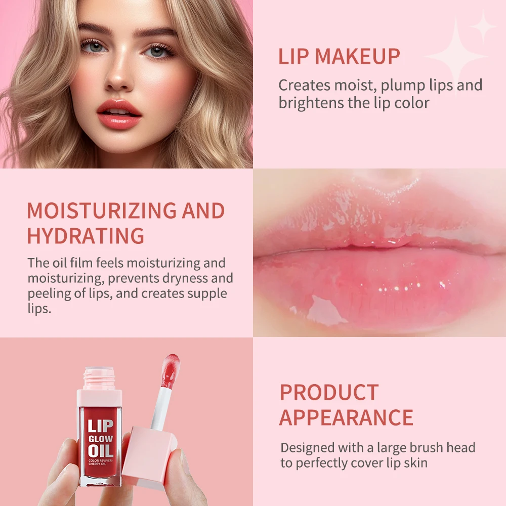 Tinted Glow Lip Oil Set Long Lasting Moisturizing Deep Hydrating Diminishes Lip Lines Waterproof Lipstick Natural Lip Makeup Kit