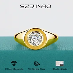 0.5CT Moissanite Rings for Women Man Solid 925 Silver 18K Gold Plated Diamond Rings for Wedding Classic Romantic Fine Jewelry